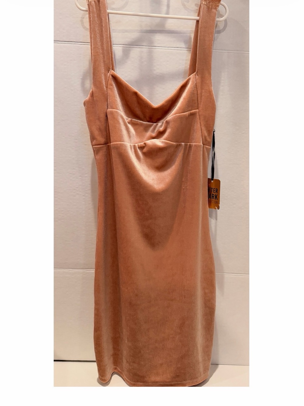 Forever 21 Blush Peach Velvet Cowl Mini Dress